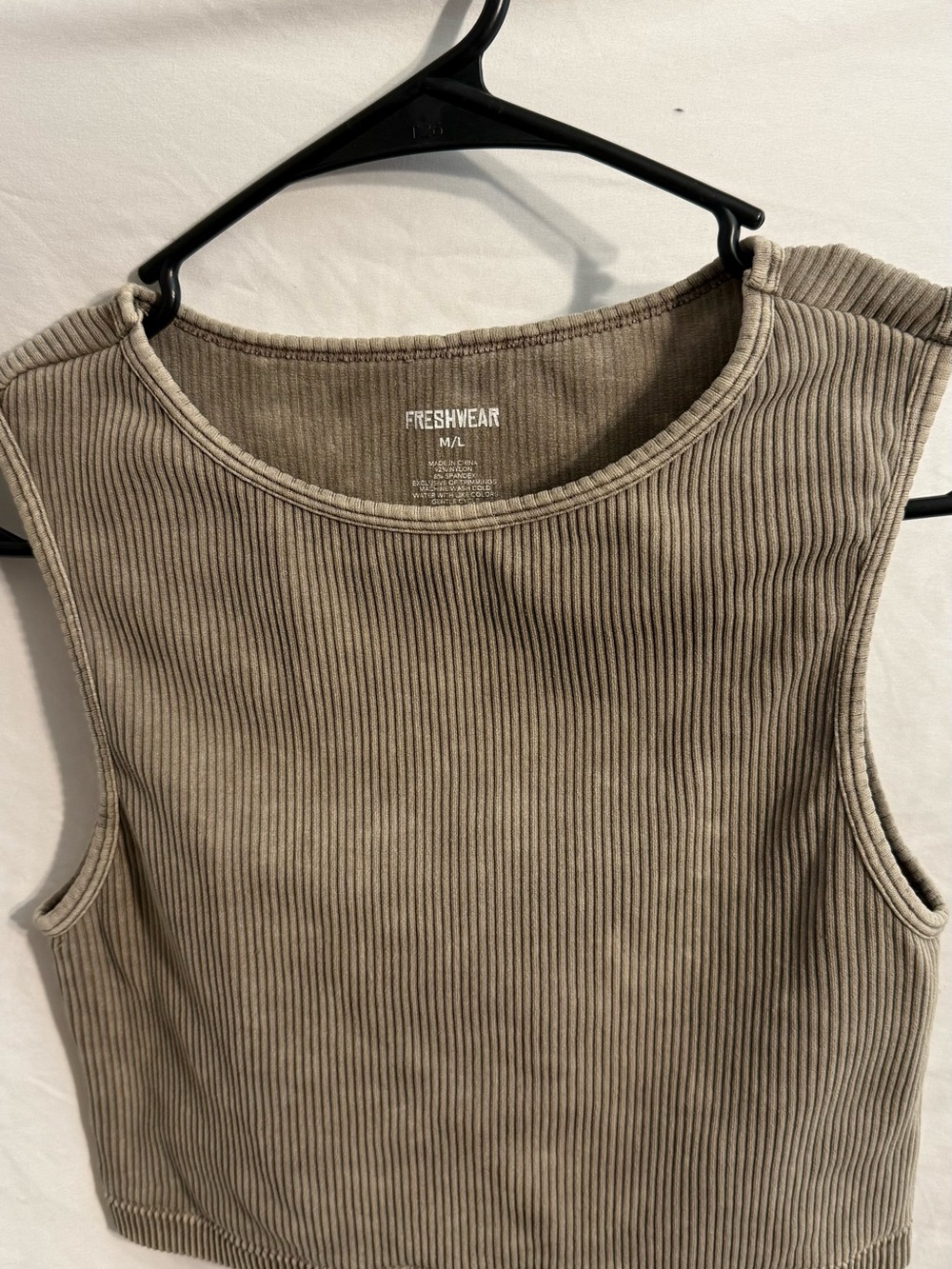 fresh Ribbed Tank Top in Taupe Brown